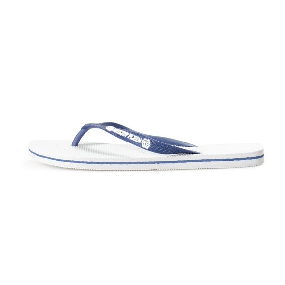 Philipp Plein White/Navy Blue Rubber Logo Print Flip Flops Shoes main image 4